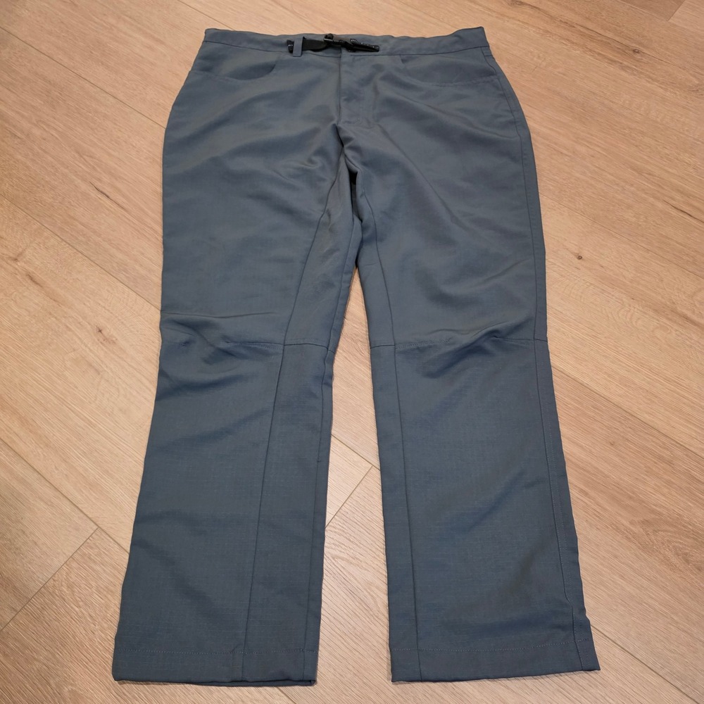 Stoic Mens 36x30 Gray Ripstop Hiking Pants Built-in Belt Articulated Knee Cinch